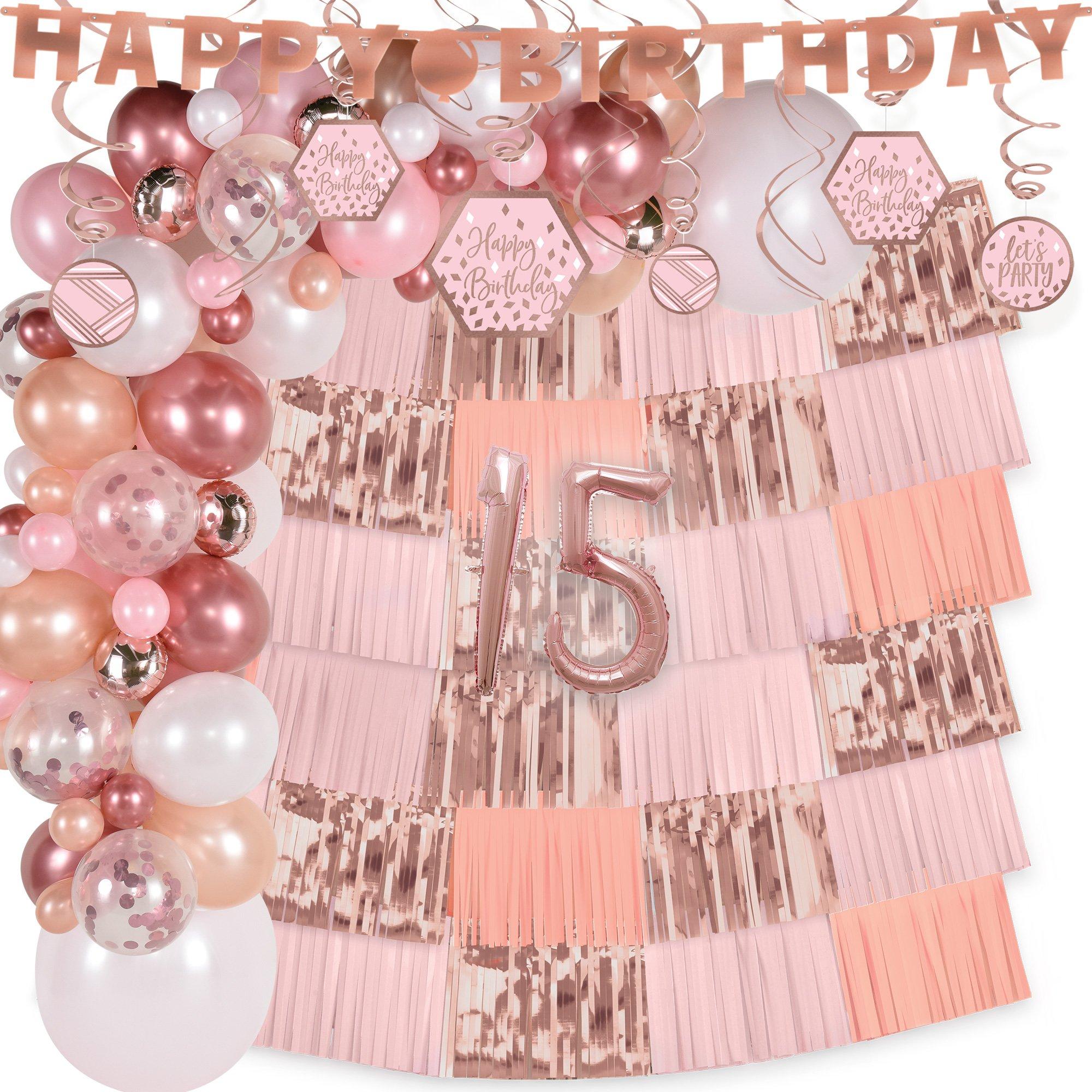 Blush and Peach Birthday Backdrop Kit, Party supplies, Inspired By Alma