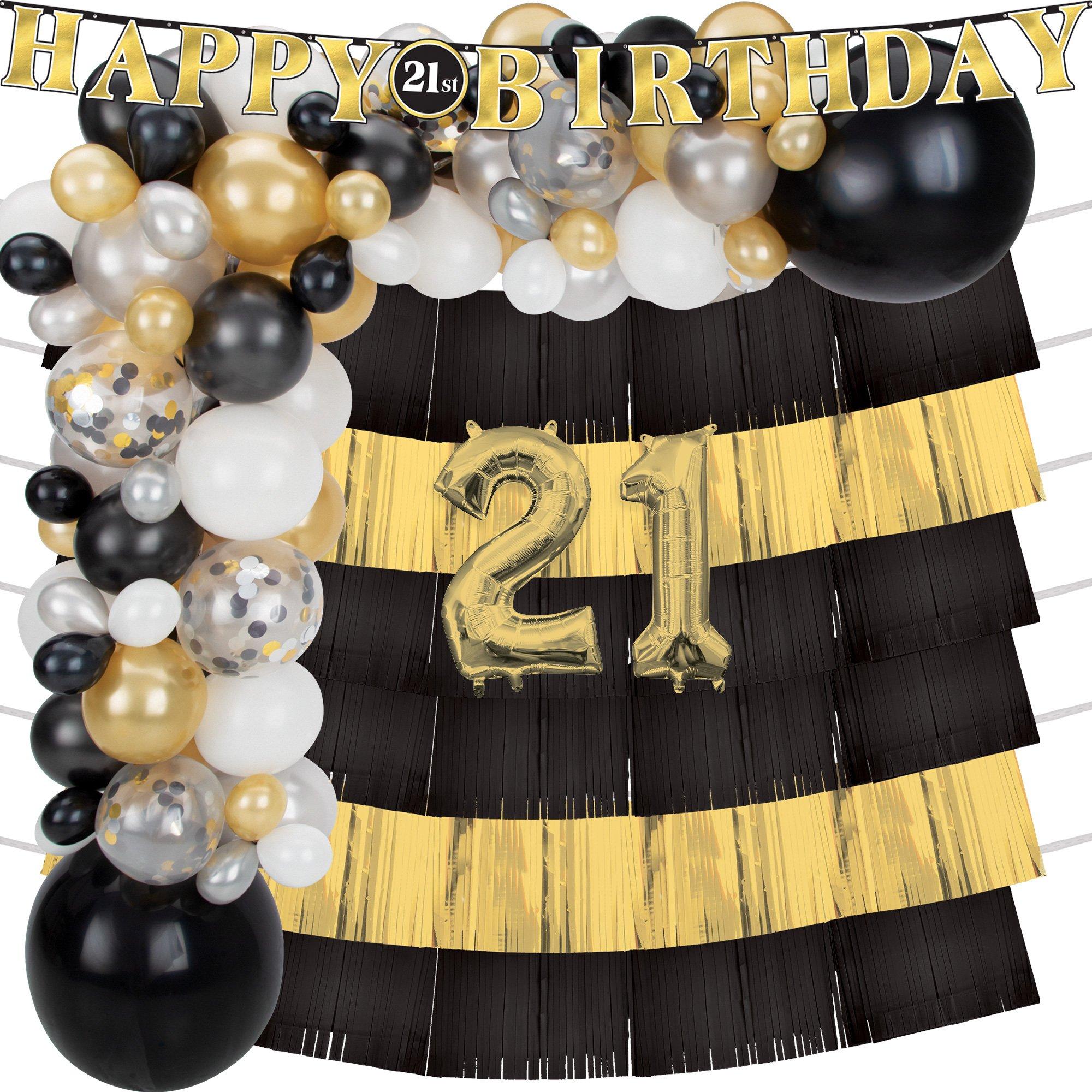 Black, White, & Gold Better with Age 50th Birthday Room Decorating Kit,  75pc