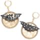 Black & Gold Cats, Bats, & Spiders Halloween Earring Set, 6pc