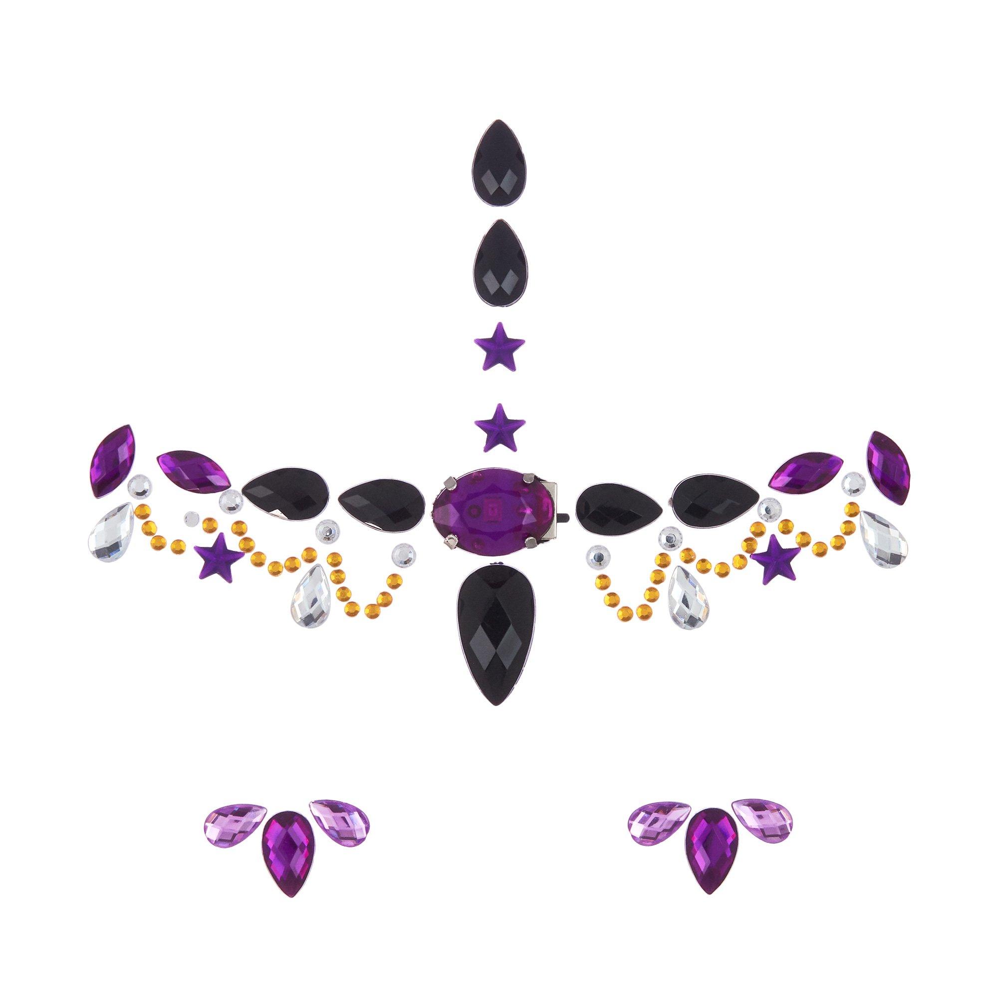 Light-Up Purple & Black Face Jewels