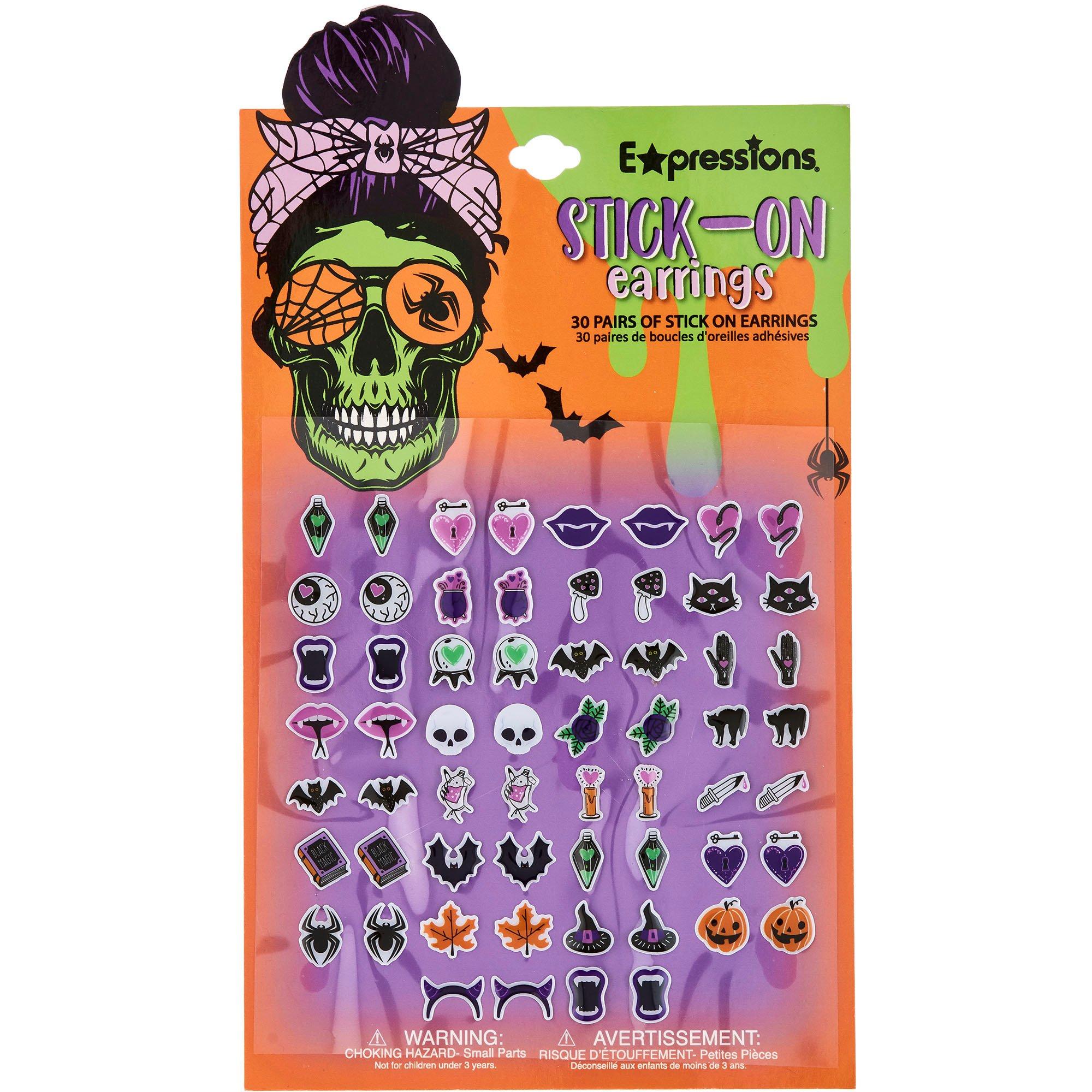 Stick On Halloween Earrings 60pc