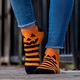 Striped Halloween Jack-o'-Lantern Ankle Socks