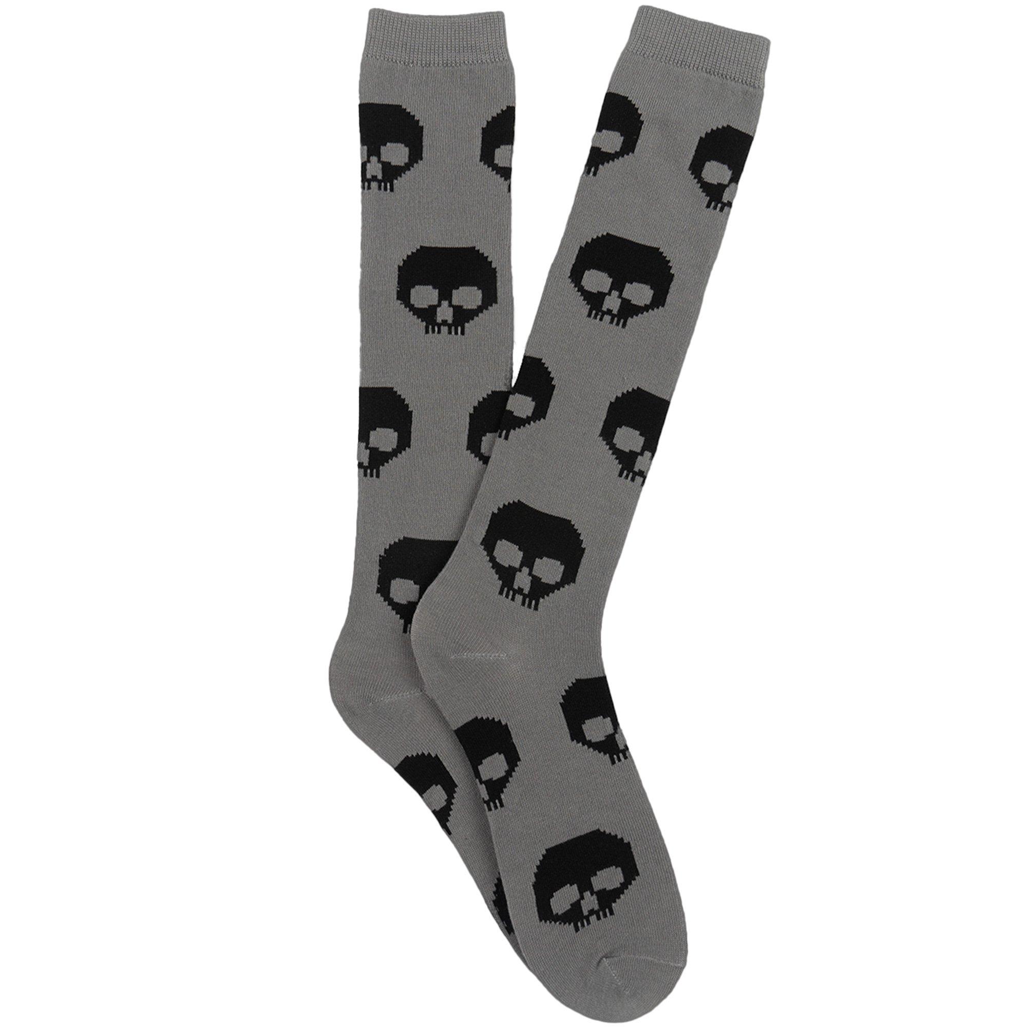 Black & Gray Skull KneeHigh Socks Party City