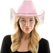 Rhinestone Fringe Pink Cowboy Hat