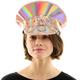 Iridescent Pink Leather Festival Hat