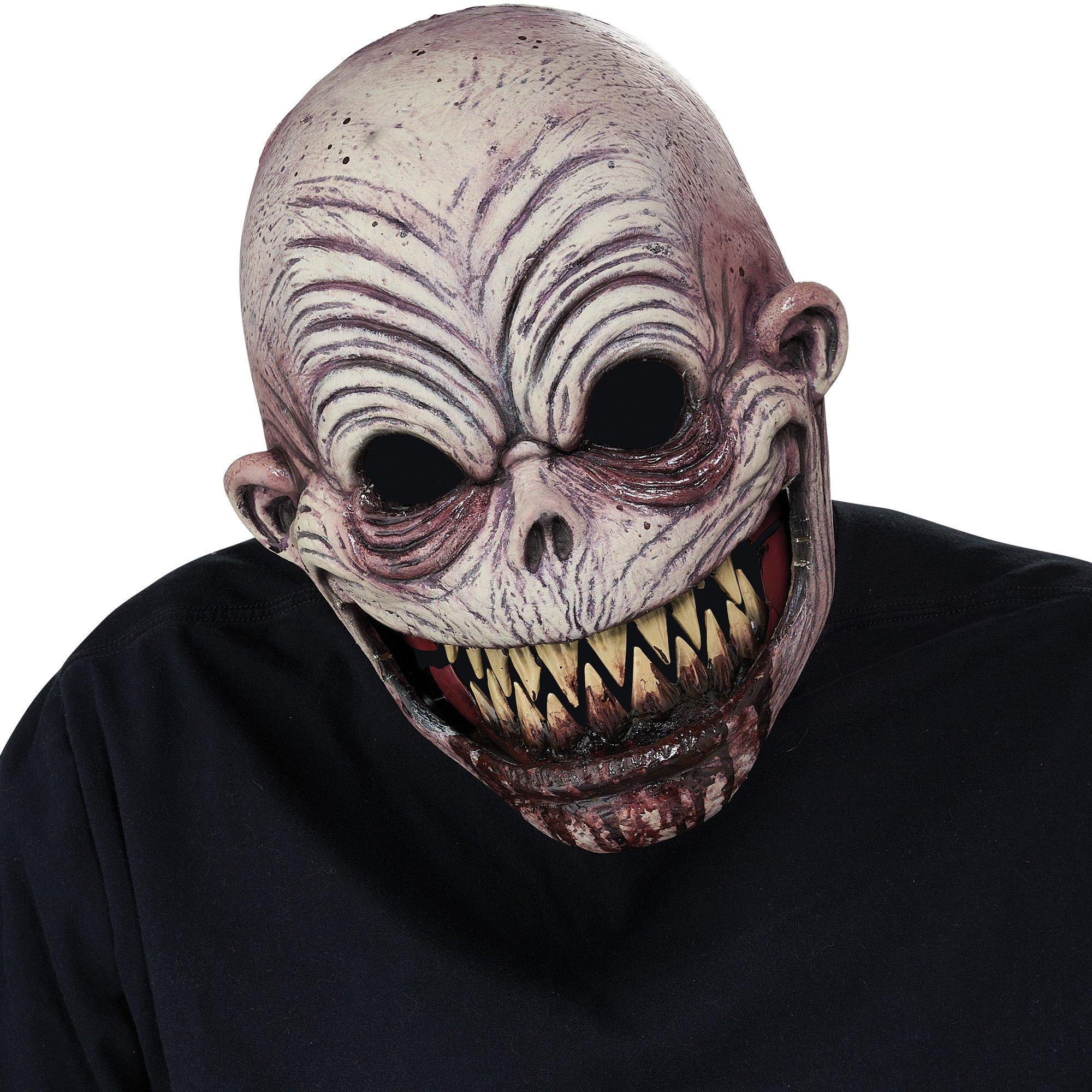 Men Halloween Horror Scary Mouth Can Move Latex Full Face Skeleton