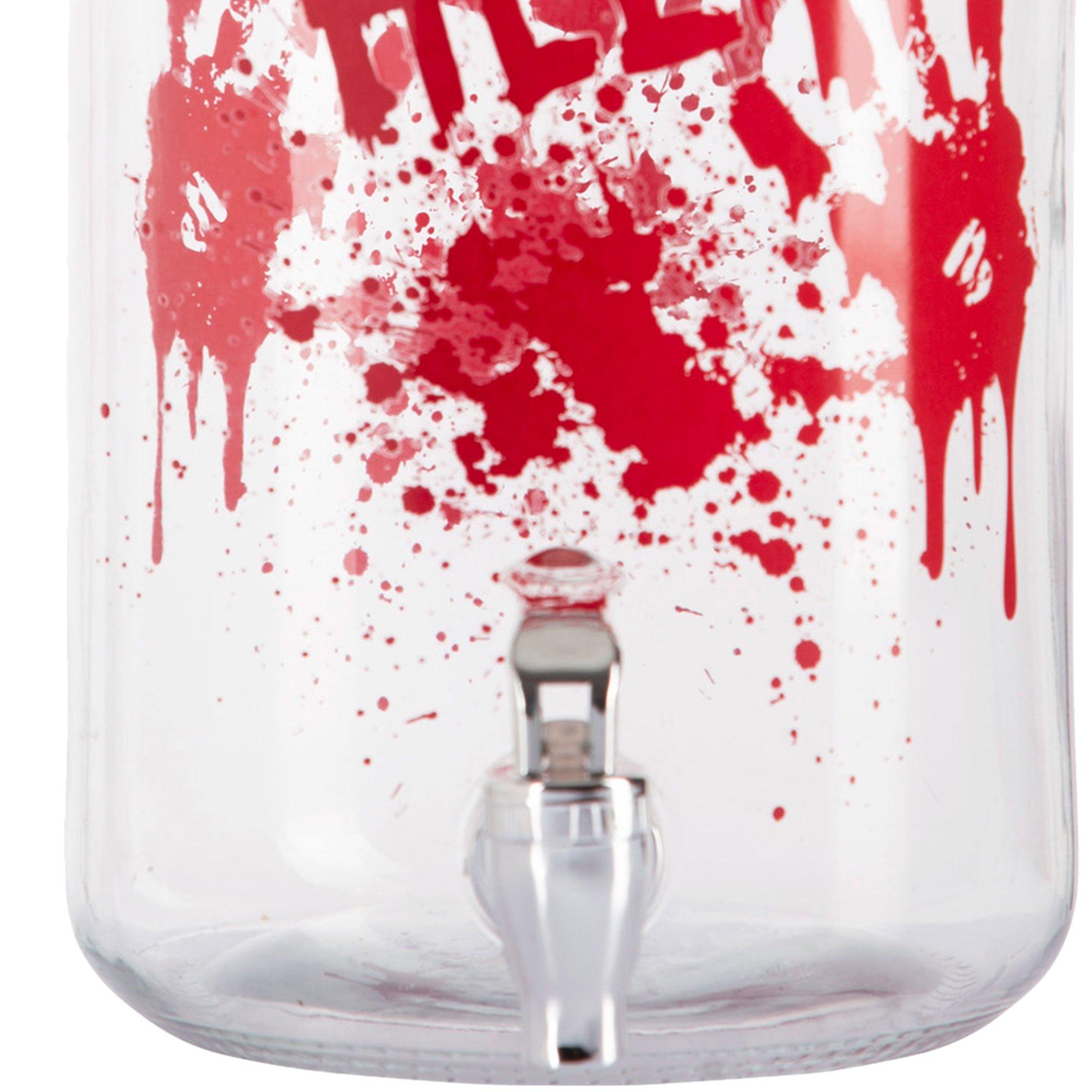 Help Bloody Handprint Glass Drink Dispenser, 1gal