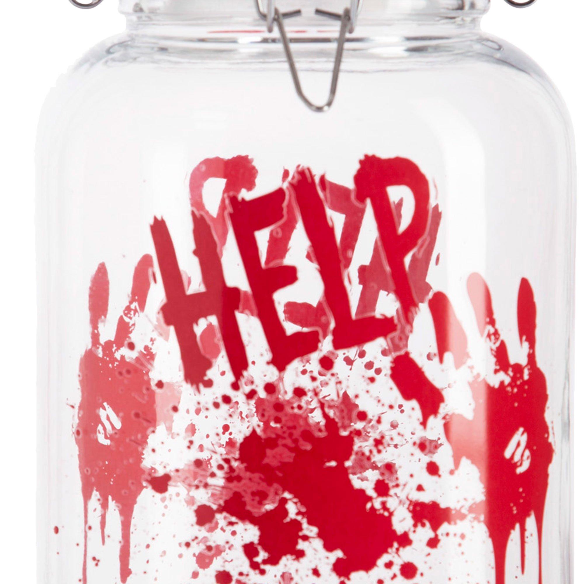 Help Bloody Handprint Glass Drink Dispenser, 1gal