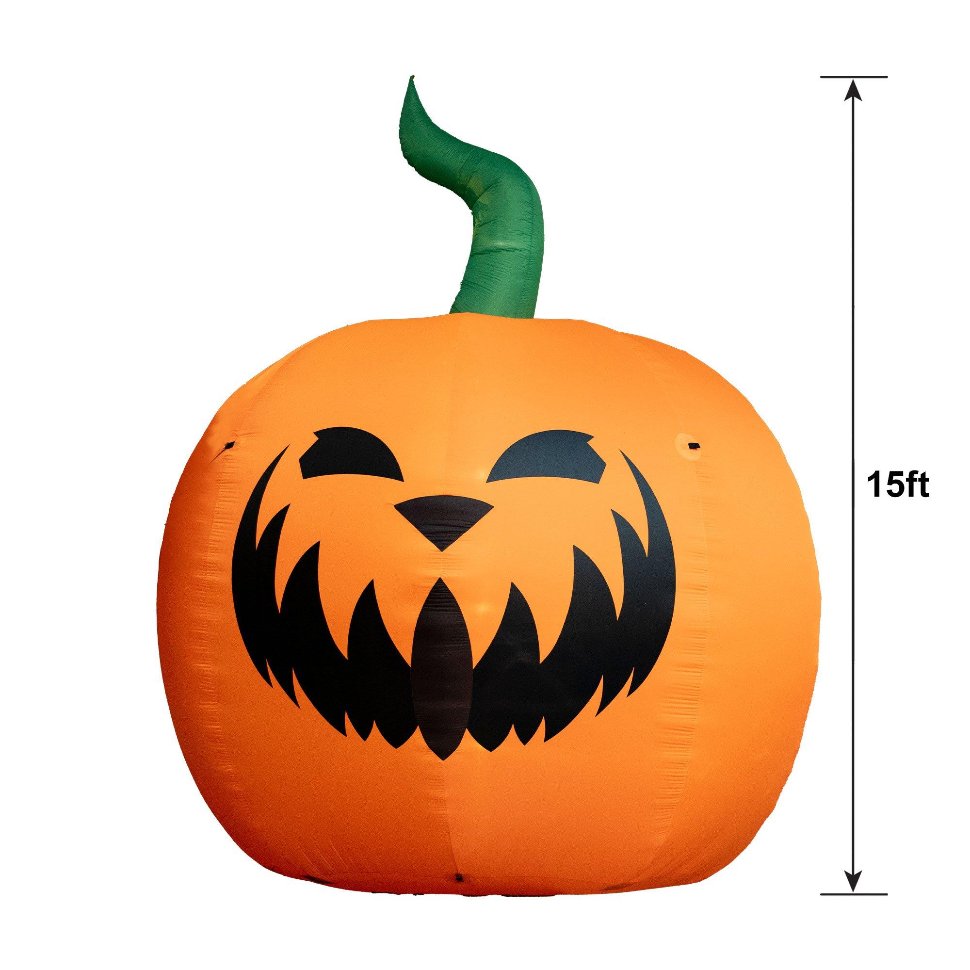 Light-Up Inflatable Pumpkin Halloween Yard Decoration,15ft