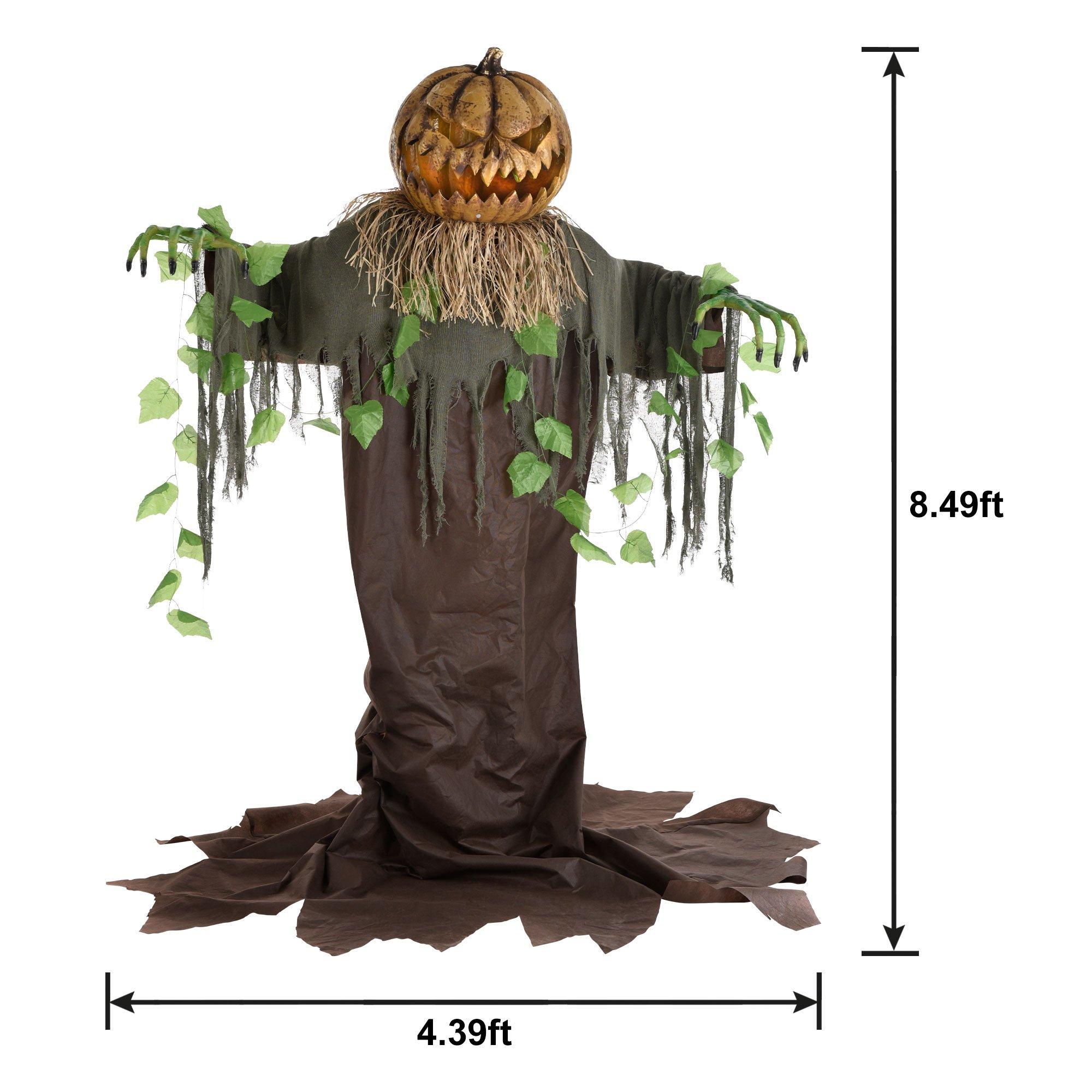 Animatronic LightUp Talking Possessed PopUp Pumpkin Patch, 8.49ft