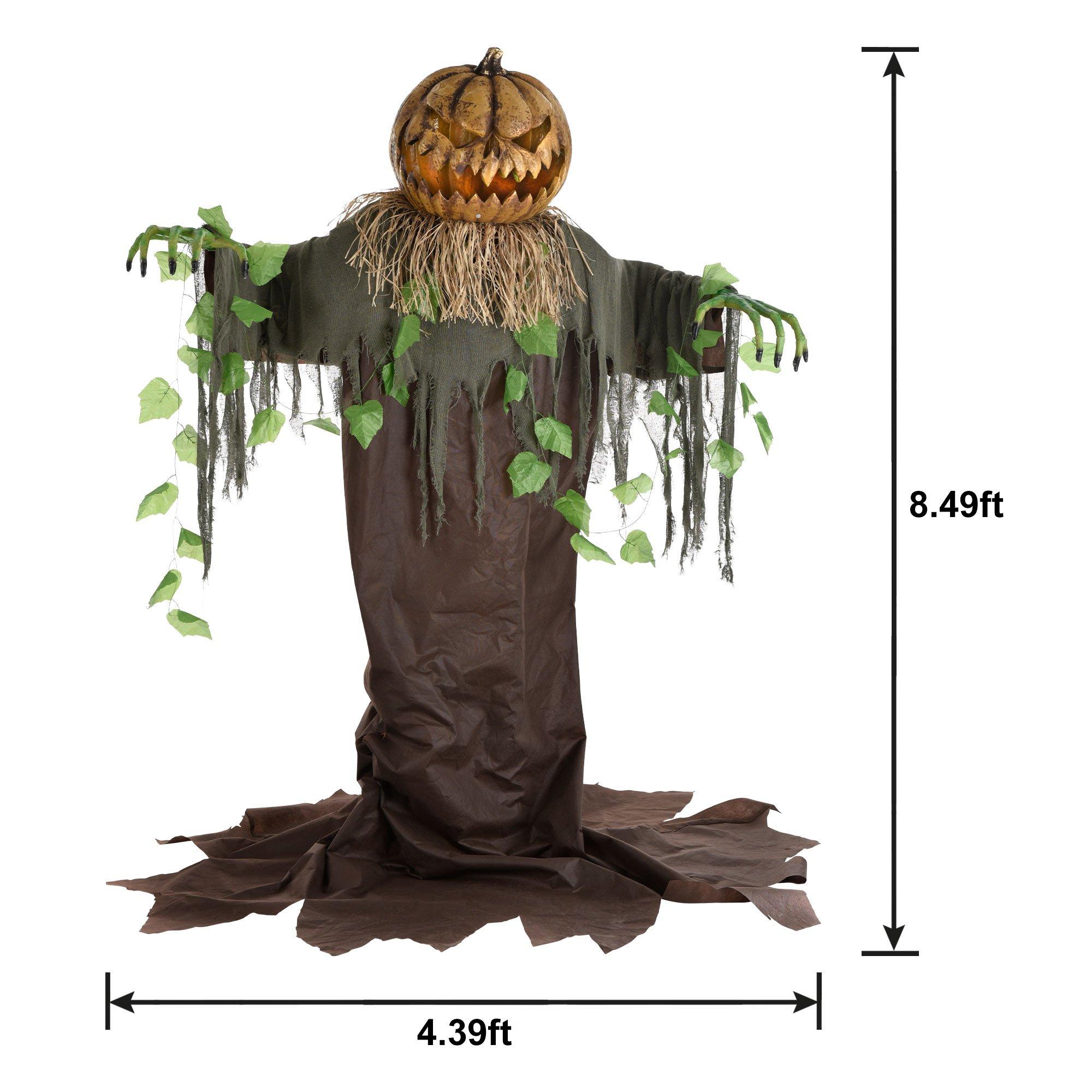 Animatronic Light-Up Talking Possessed Pop-Up Pumpkin Patch, 8.49ft ...