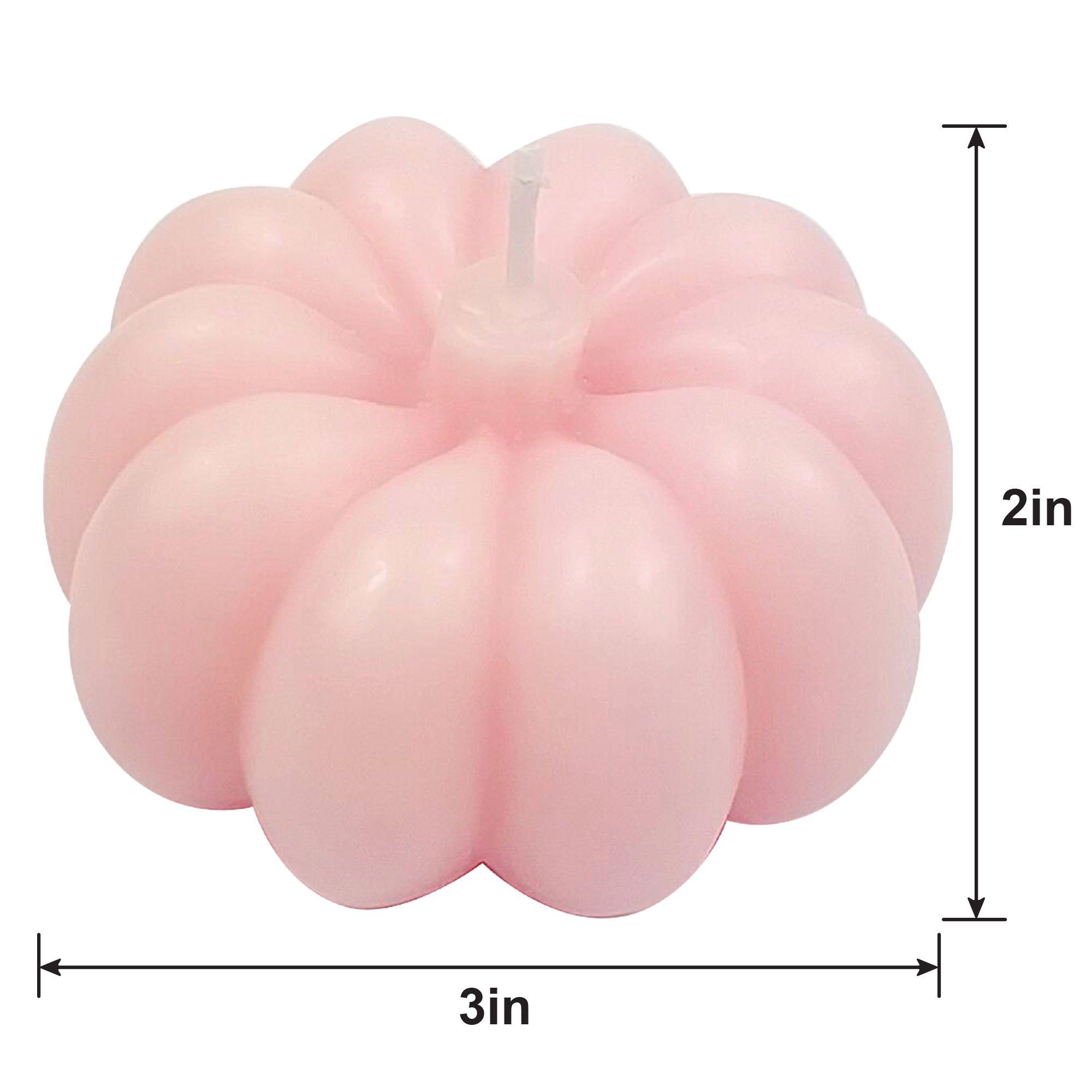 Breast Cancer Awareness Pink Pumpkin Wax Candle, 3.2in