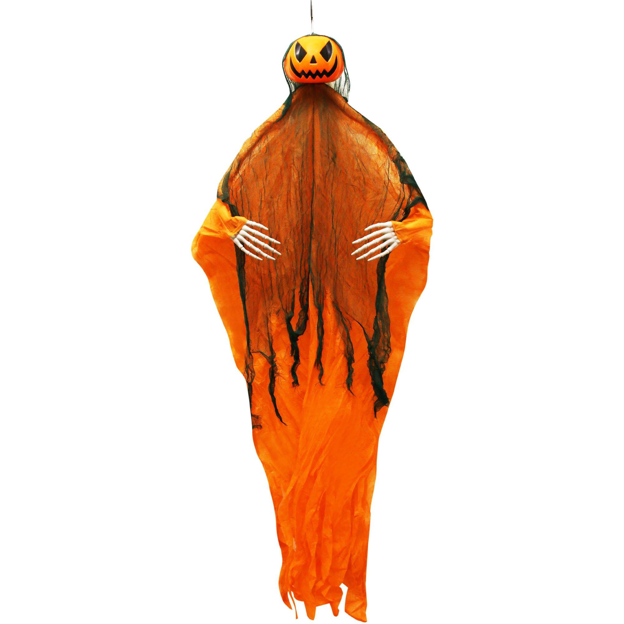 Pumpkin Reaper Fabric & Plastic Hanging Decoration, 5ft Party City