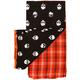 Black & Orange Skulls & Plaid Fabric Kitchen Towels, 18in x 28in, 2ct