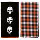 Black & Orange Skulls & Buffalo Plaid Fabric Kitchen Towels, 18in x 28in, 2ct
