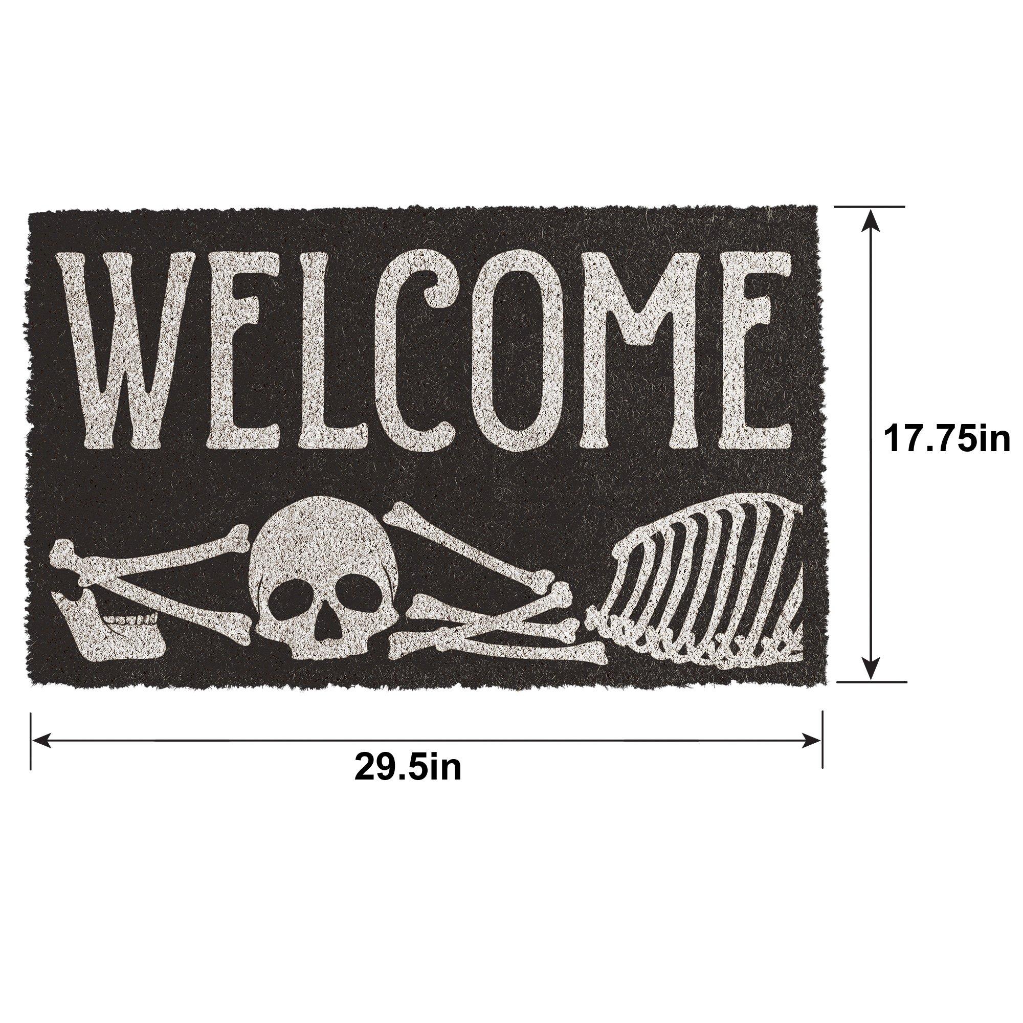 Skeleton Welcome Coir Doormat, 29.5in x 17.75in