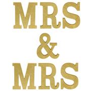 Glitter Gold Mrs. & Mrs. MDF Table Sign Kit, 7pc