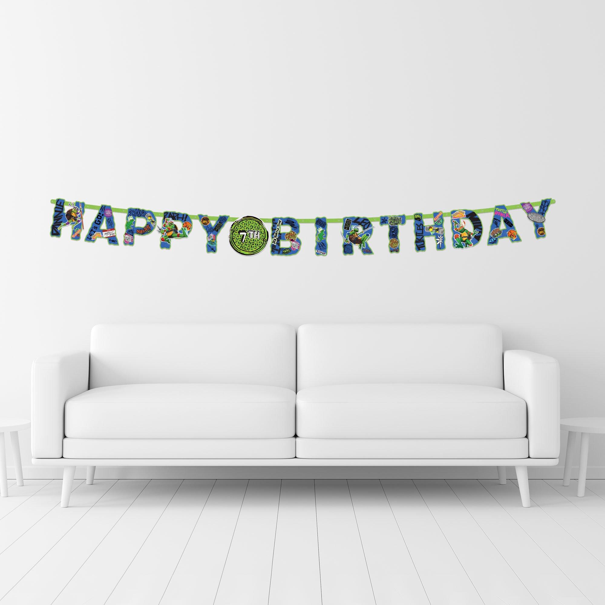 TMNT Add an Age Cardstock Birthday Banner Kit, 10ft - Teenage Mutant Ninja Turtles: Mutant Mayhem