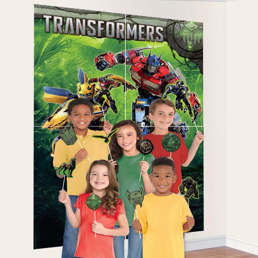 Rise of the Beasts Plastic & Cardstock Photo Booth Kit, 4.6ft x 6.7ft - Transformers