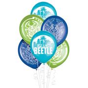 6ct, 12in, Blue Beetle Latex Balloons