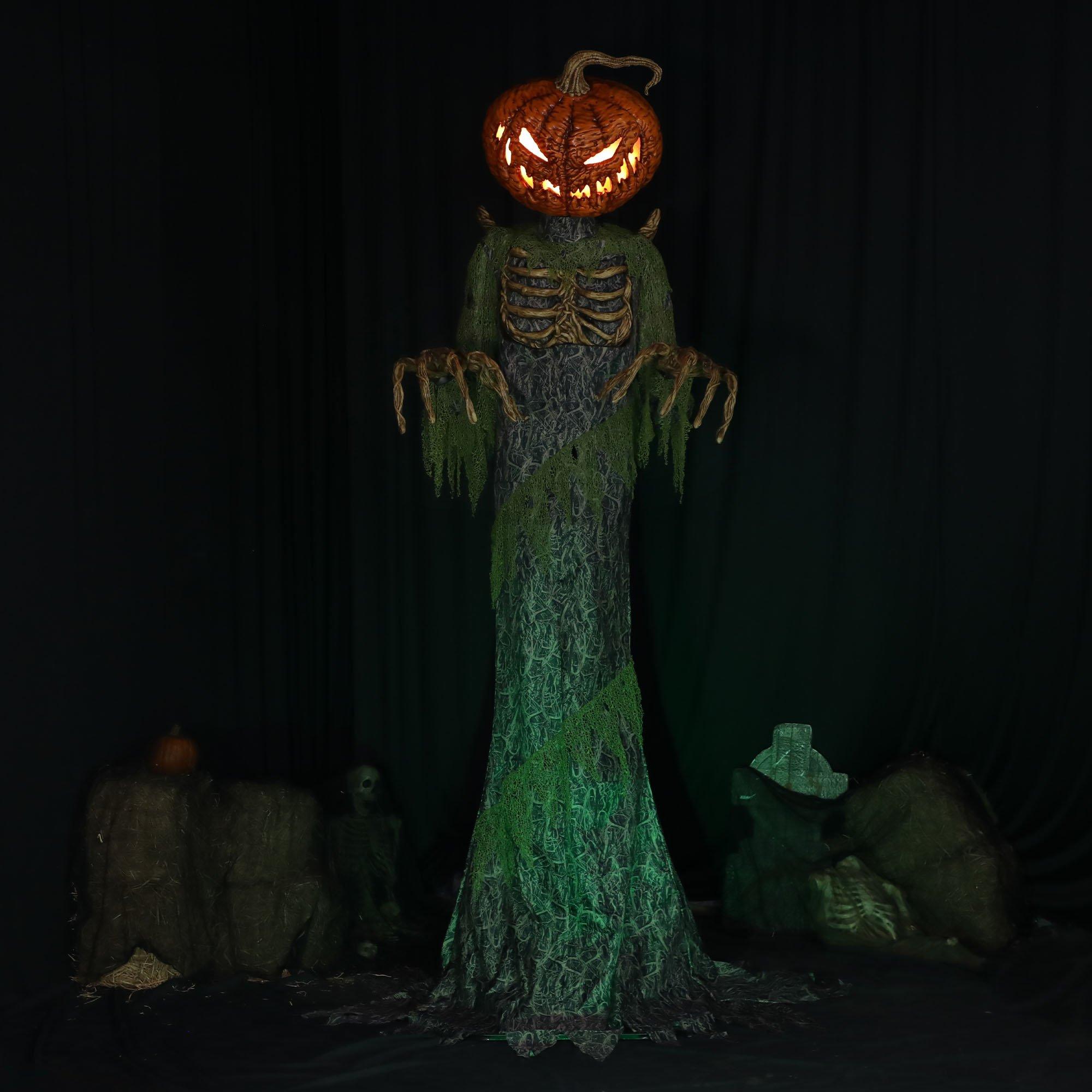 Animatronic Light-Up Towering Pumpkin Creep, 12ft