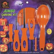 Jumbo Plastic & Stainless Pumpkin Carving Kit with Paper Stencils, 20pc