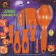 Jumbo Plastic & Stainless Pumpkin Carving Kit with Paper Stencils, 20pc