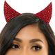 Red Rhinestone Devil Horn Headband