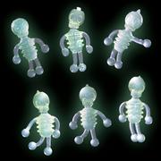 Glow-in-the-Dark Skeleton Rubber Wall Crawlers, 1.75in, 6ct