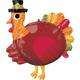 Thanksgiving Pilgrim Turkey Foil Balloon, 31in