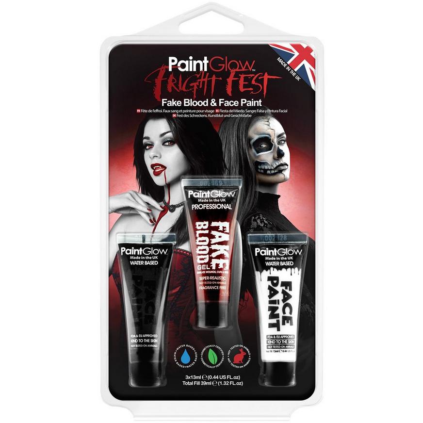 Paint Glow™ Fright Fest Fake Blood & Face Paint Makeup Kit, 1.32oz, 3pc