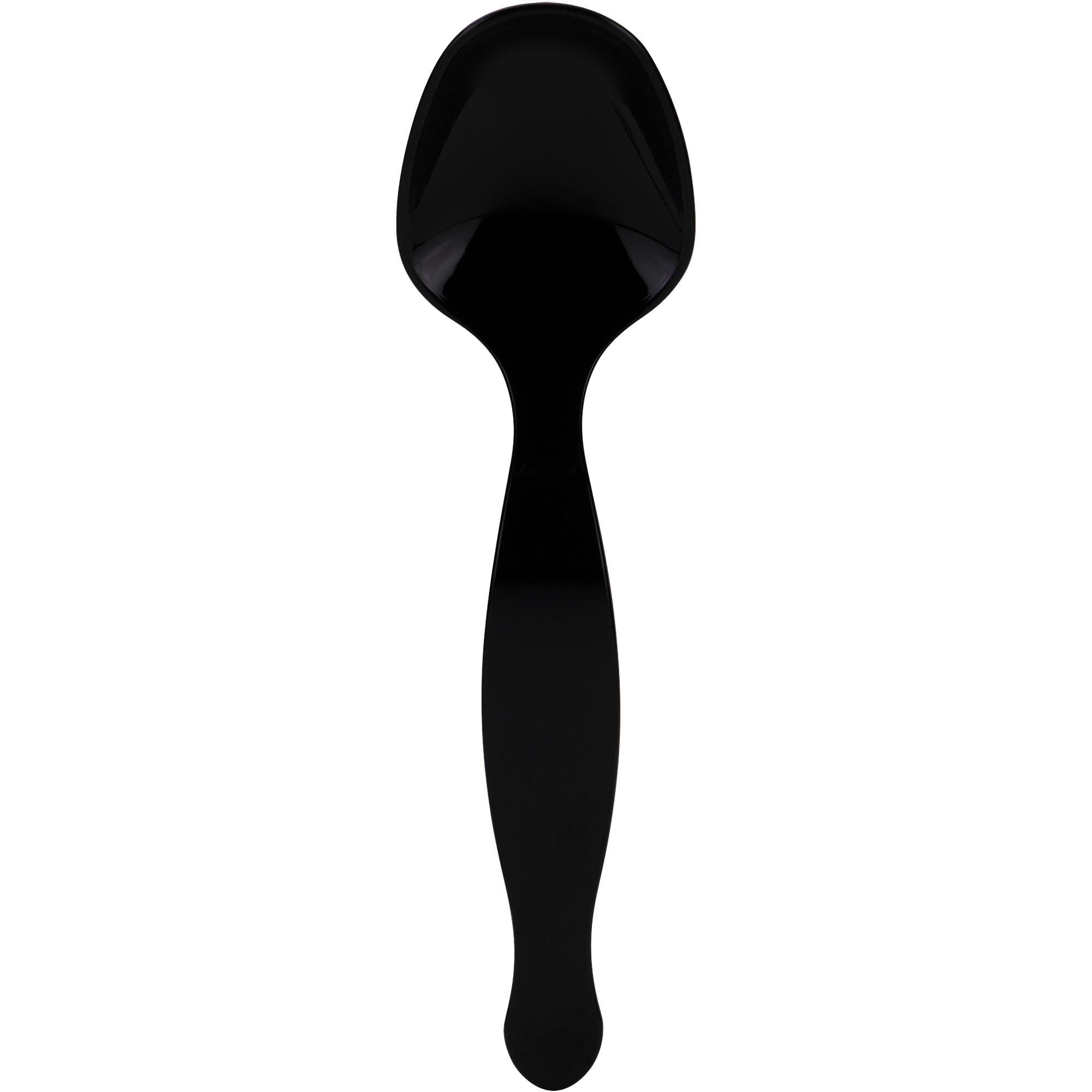 Black Plastic Serving Spoons, 6ct