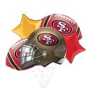 San Francisco 49ers Foil Balloon Bouquet, 5pc