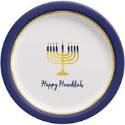 Hanukkah Lights Paper Dinner Plates, 10in, 20ct