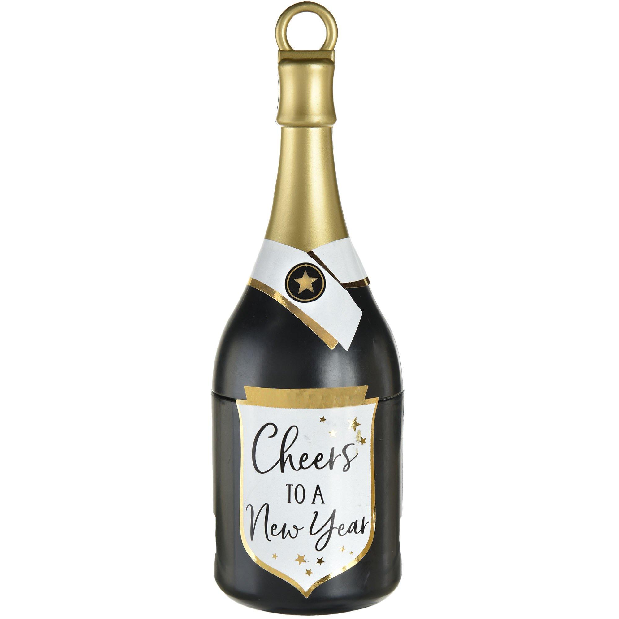 Cheers to a New Year Plastic Champagne Bottle Balloon Weight, 5.6oz