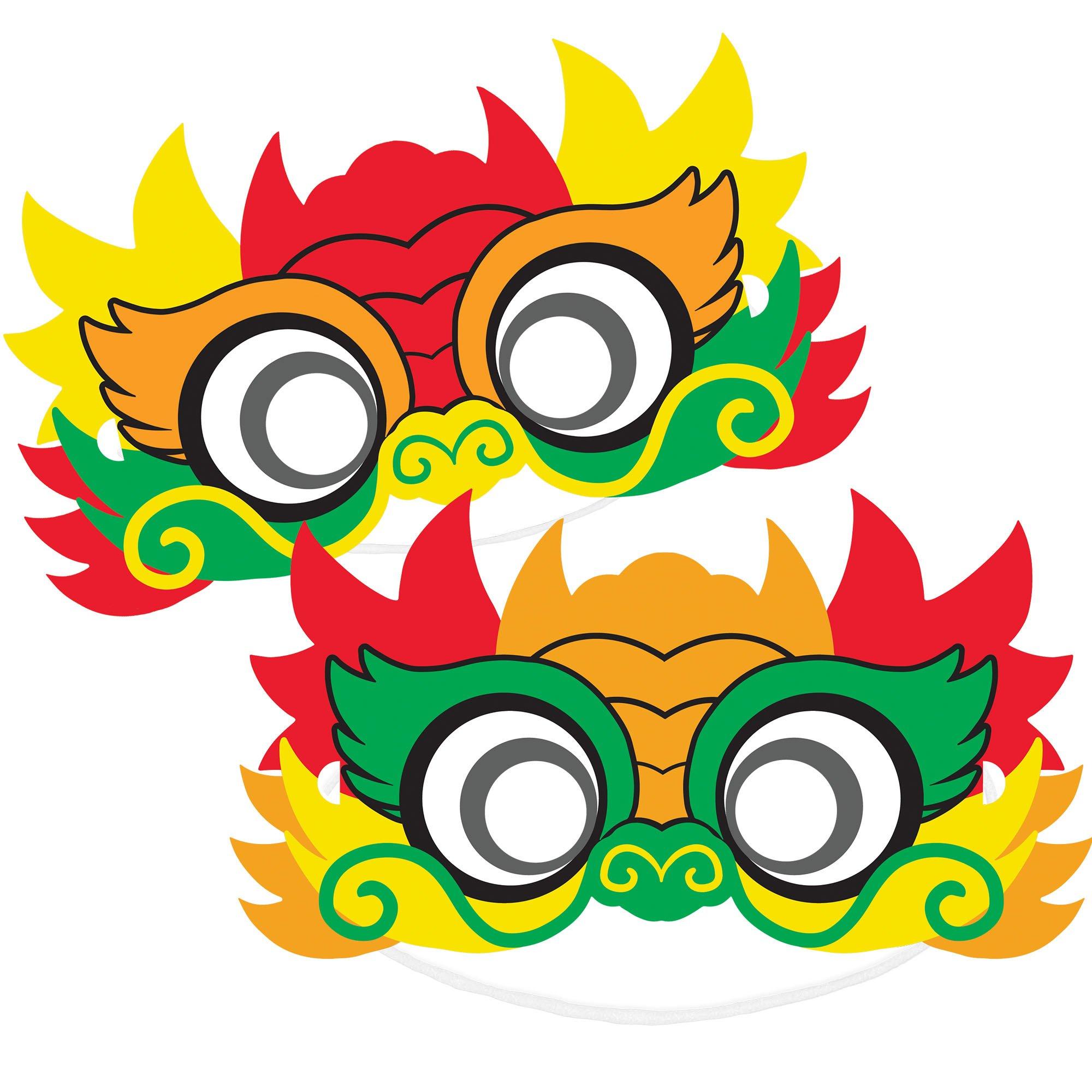 Dragon Chinese New Year Eye Masks, 8ct Party City
