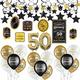 Black, White, & Gold Better with Age 50th Birthday Room Decorating Kit, 75pc