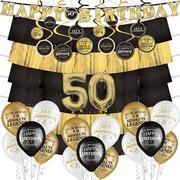 Black, White, & Gold Better with Age 50th Birthday Room Decorating Kit, 31pc