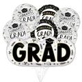 Sketched Impressions Graduation Foil & Plastic Balloon Bouquet, 7pc