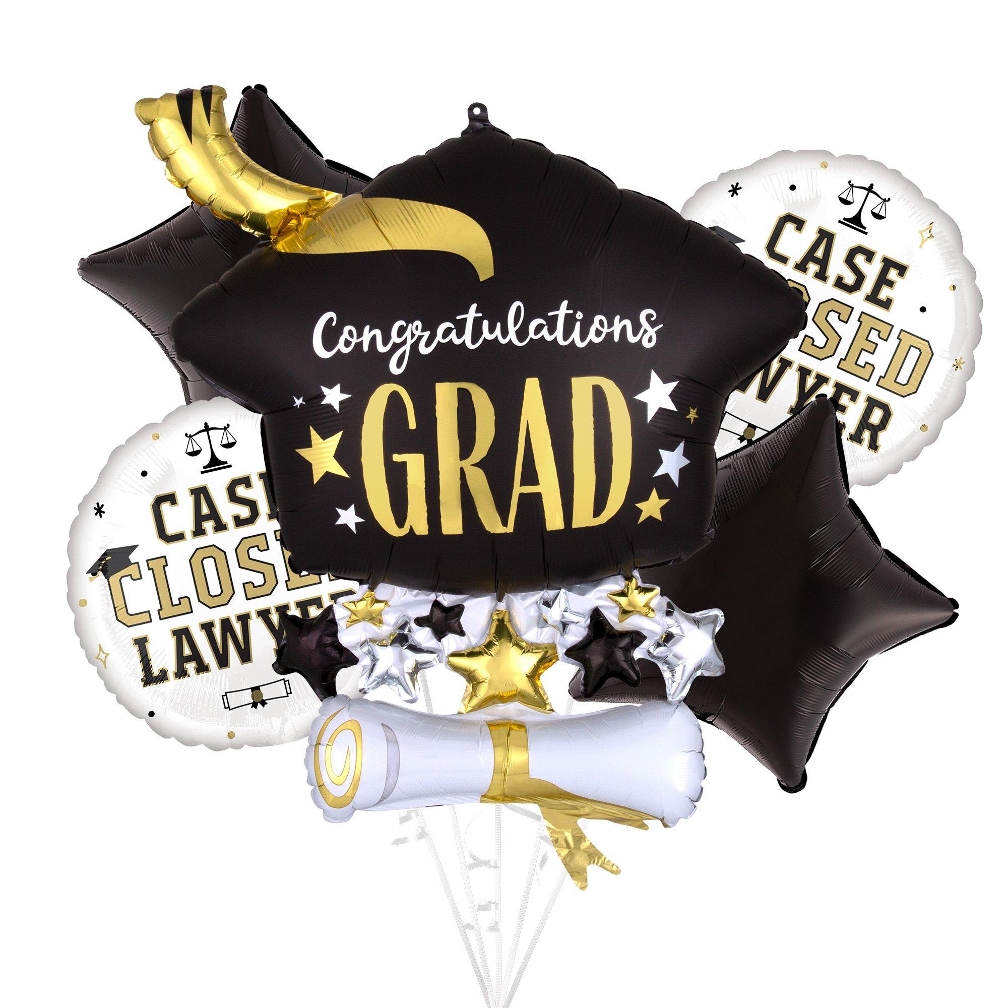 Lawyer Congratulations Grad Foil Balloon Bouquet, 5pc