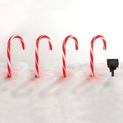 Candy Cane Solar Pathway Lights, 4pc