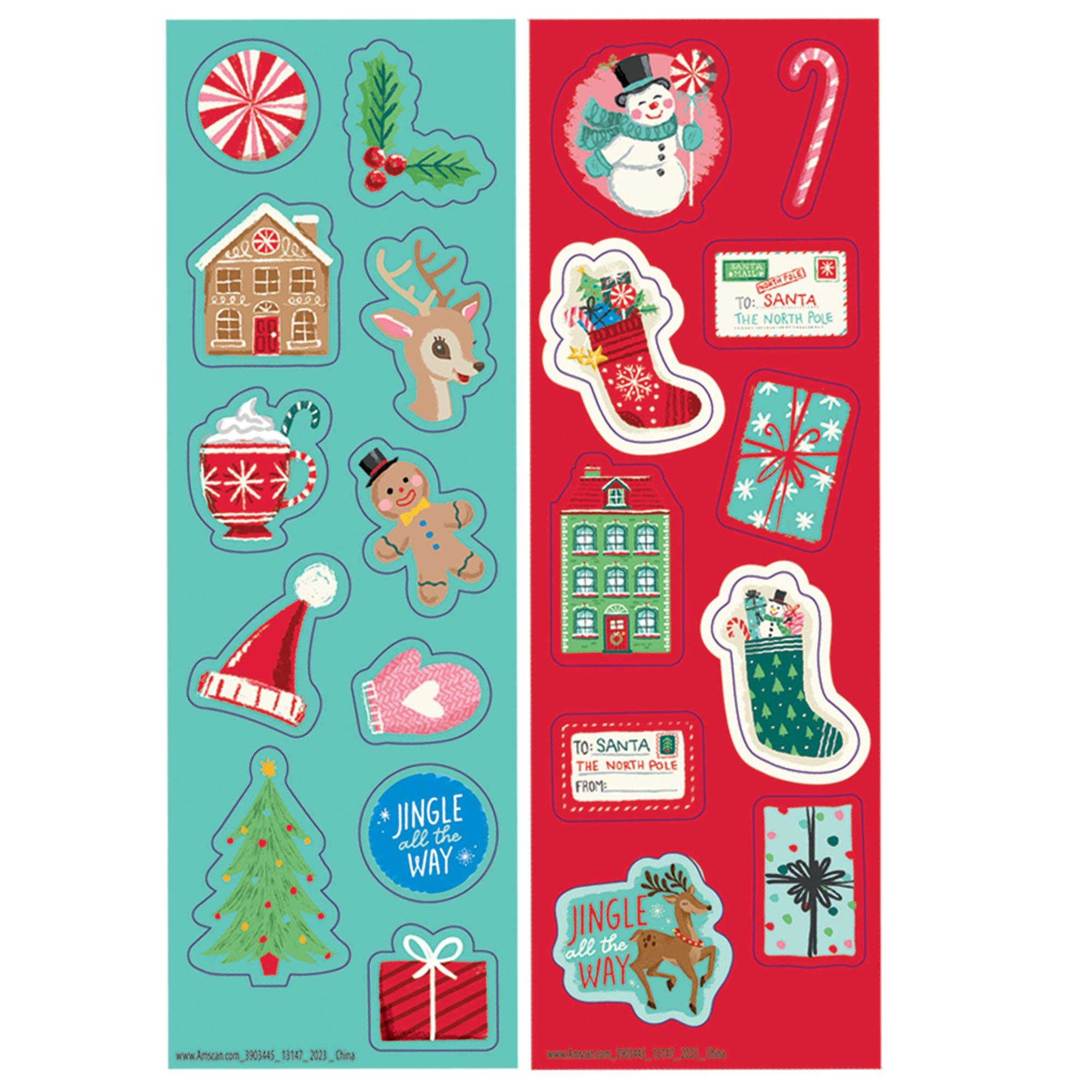 Peppermint Twist Holiday Stickers, 9 Sheets, 36pc