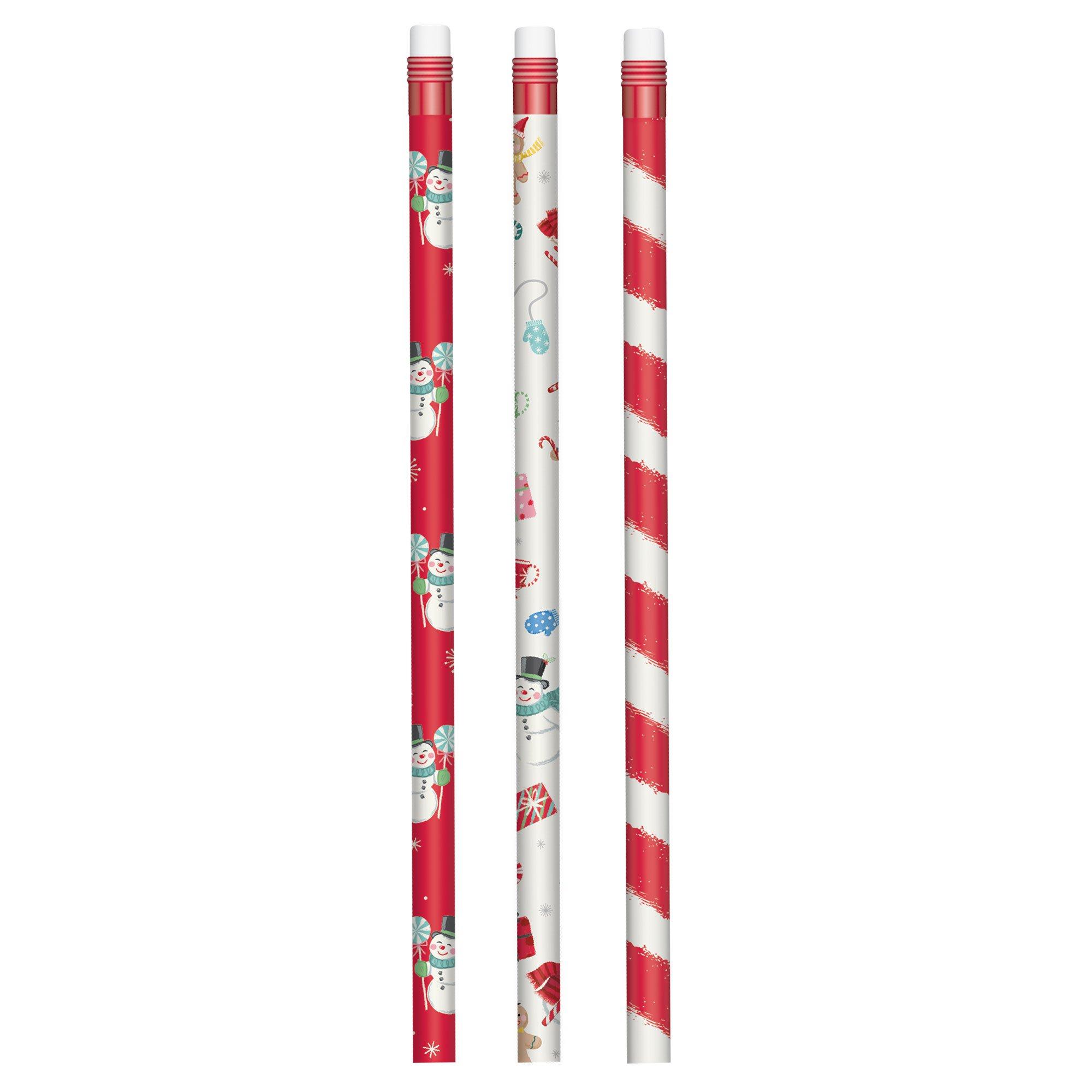 Peppermint Twist Holiday Wood Pencils, 24ct