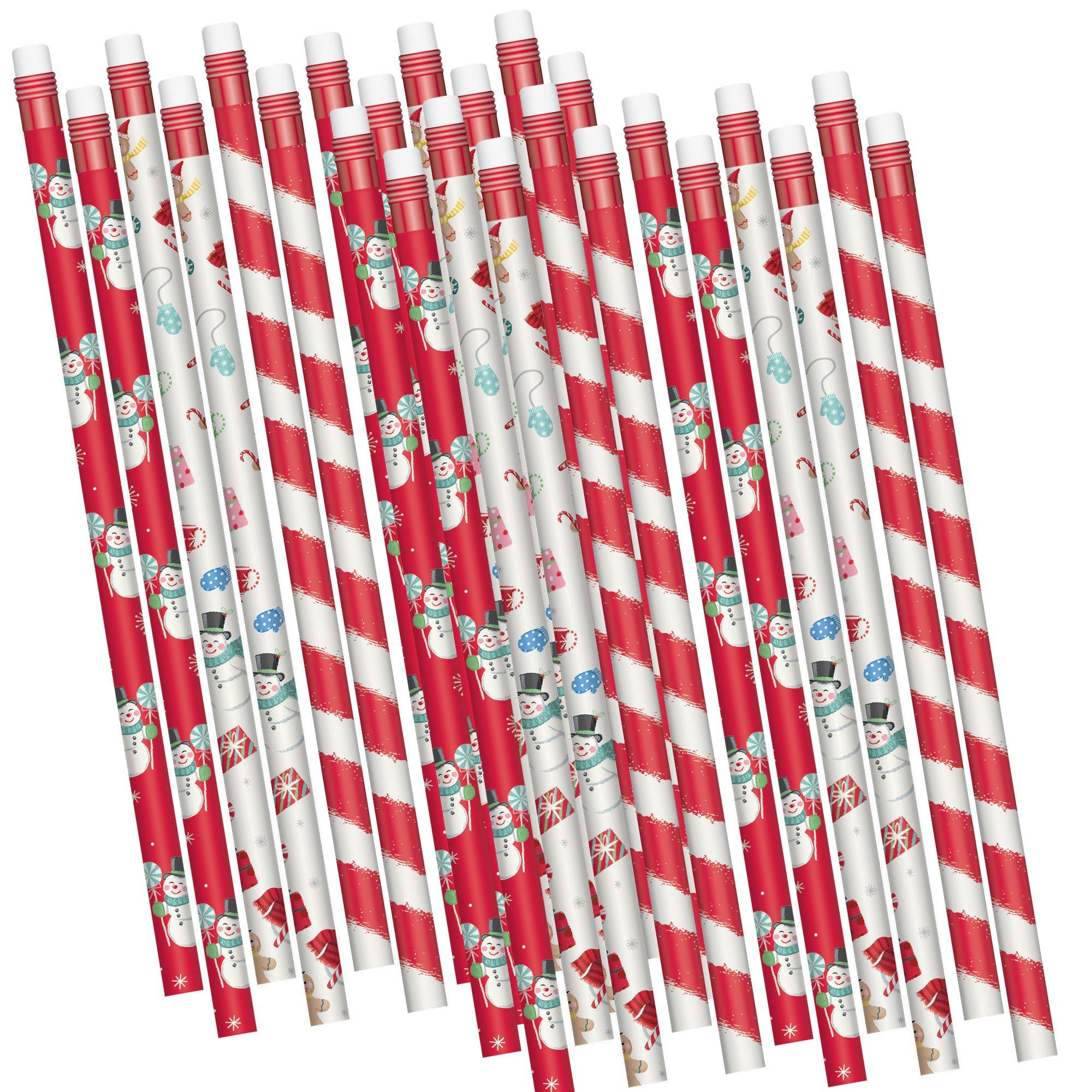 Peppermint Twist Holiday Wood Pencils, 24ct