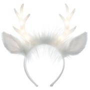 Light-Up White Reindeer Antler Headband