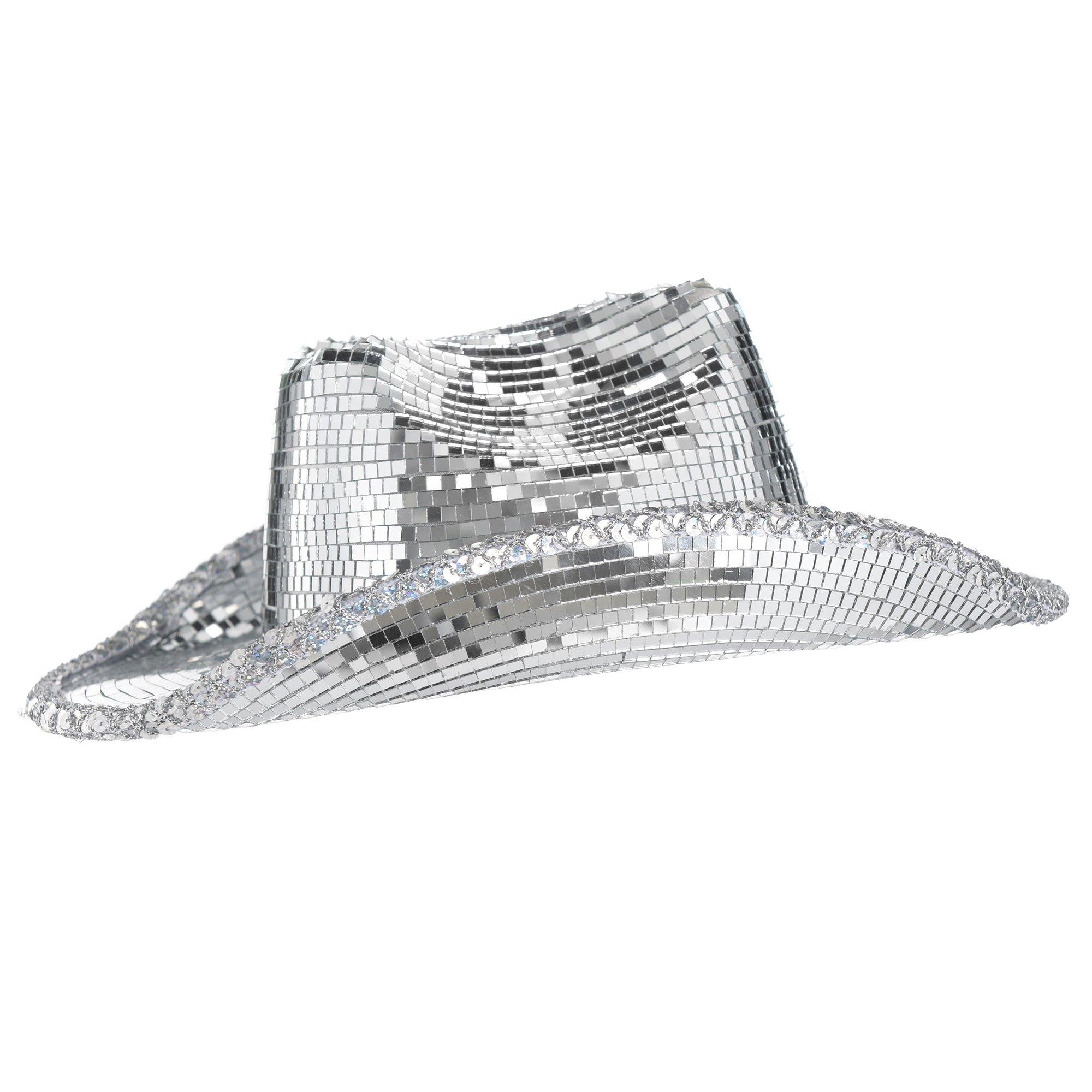 Mirror Disco Ball Adult Party Cowboy Hat Glitter Disco Hat Sequin