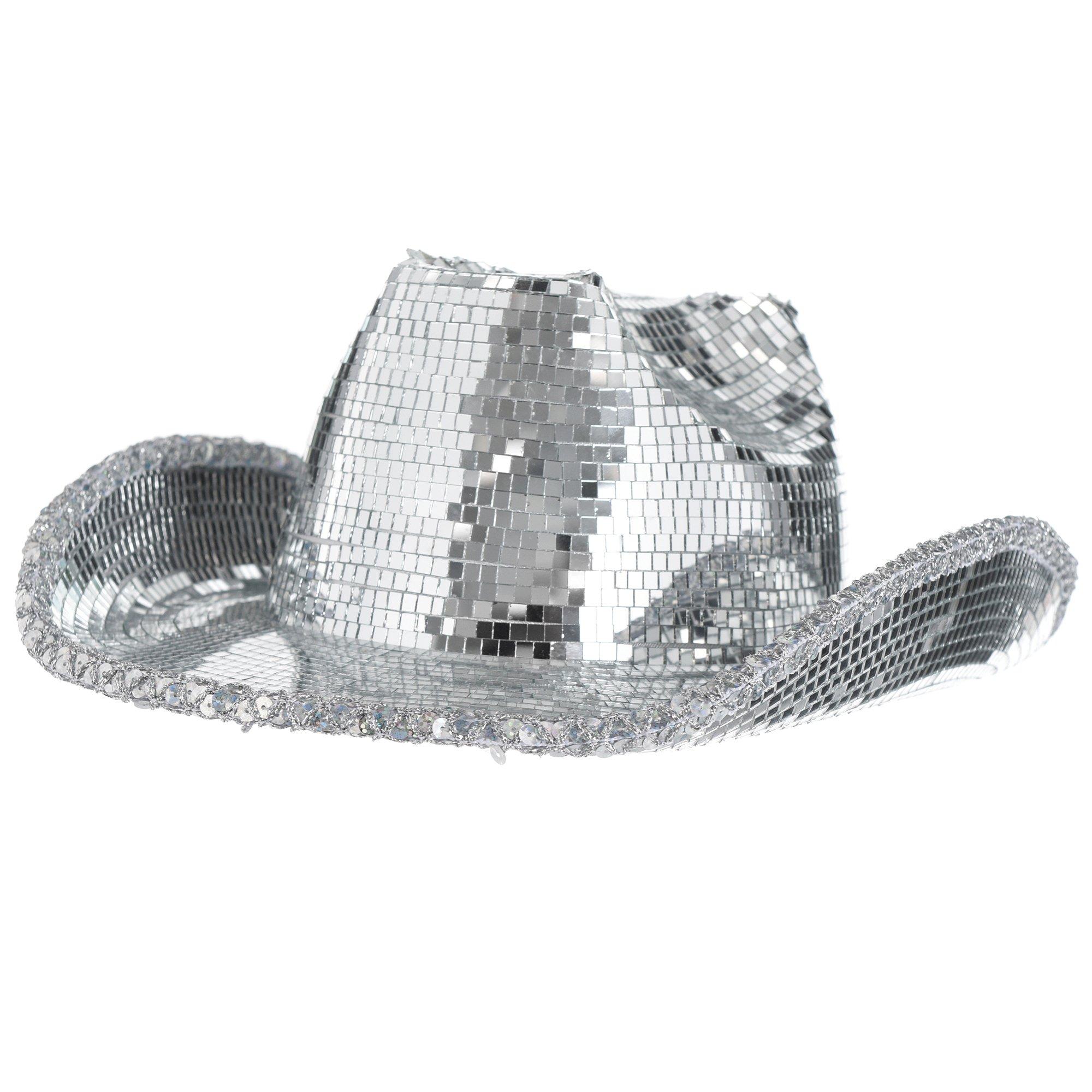 Boombox Disco Ball Bucket Hat / Glass Silver Disco Tiles / Sequin