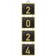 Glitter 2024 Corrugated Cardboard Stacked Sign, 5ft - Black, Silver & Gold