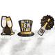 Black, Silver, & Gold New Year's Eve Yard Sign Set, 3pc