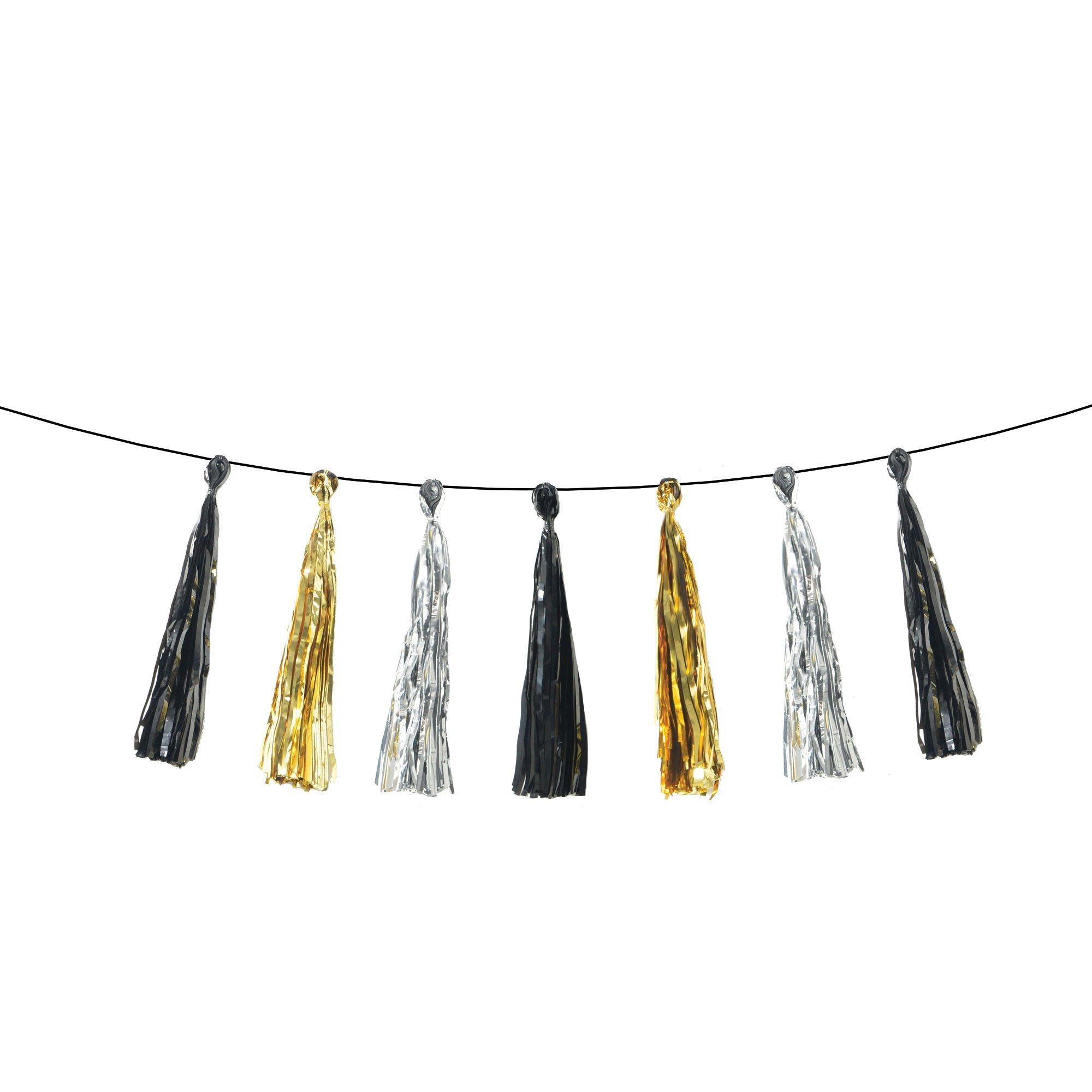 Black, Silver, & Gold Tassel Garland Party City